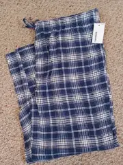 Sonoma Mens XXL Multi Blue Plaid Pjs Soft Cotton Flannel Sleep Pants Pajamas