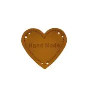 50pcs Heart Shape Faux Leather Patch Clothing Labels for Handmade Clothes Goods