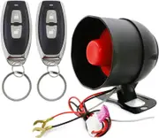 VJOYCAR Wireless Car Alarm with Remote Control Anti-Theft Burglar Vibration Sensor Horn Siren Universal 12V Vehicle Security System Auto DIY Install (New Manual Control*2)
