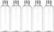 Tekson Plastic Travel Bottles - 3.4 oz, Empty Containers for Shampoo, Mouthwash with Silvery Screw Cap (100ml, Clear)