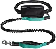 Hands Free Quality Dog Running & Walking Leash with Waist Bag (Green)