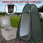 10L Outdoor Portable Toilet 20L Shower Bag Camping Tent Pop Up Change Room WG