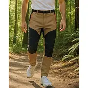 Men's Hiking Pants Trousers Hiking Rain Pants Patchwork Outdoor Regular Fit Waterproof Windproof Lightweight Bottoms Pocket Khaki Camping / Hiking Running S M