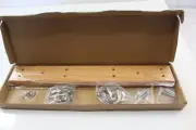 Coat Rack Solid Wood With Silvertone Hardware 4 Double Hooks 17" Long