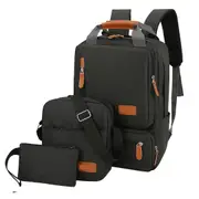 3pcs Backpack Set Women Men Laptop Backpack Shoulder Bag Small Pocket for Travel School Business