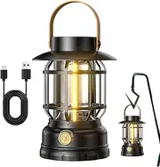 Solar Lantern - Rechargeable Camping Lights | Fishing Light, | Compact Hangable Lanterns with Type-C Rechargeables Port, Lighting Tool for Hiking Travel Outdoor Use 16.5x11.5x11.5cm/6.5x4.53