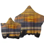 Art Painting Corfu Sunset Towel with Hood
