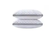 GIOIA CASA Luxury Bamboo Cooling Twin pack plush down-like pillows with 2 bonus quilted waterproof pillow protectors