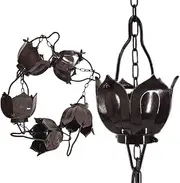 DFTDFYXYRain Chains Rain Catcher Chain 3.2-26.2FT Outdoor Decorative Water Feature Or Downpipe Rain Chains Aluminum with Hooks and Fixings for Courtyards, Temples, Drainage Systems,Brown,3m(9.8ft)
