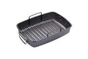 Mastercraft 40x28cm Heavy Base Non-Stick Removable Roaster Pan w Rack Black
