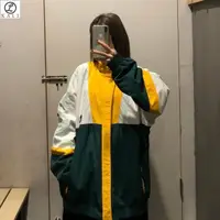 在飛比找蝦皮購物優惠-【卡里】Adidas/愛迪達三葉草男女情侶雙面穿拉鏈立領梭織