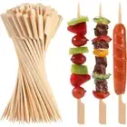 100Pcs Natural Wood Barbecue Skewers Bamboo BBQ Bamboo Skewers