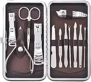 Manicure Set and kit Pedicure Scissor Tweezer Knife Ear pick Utility Nail Clipper Kit Stainless steel Nail Care Tool Sets,12pcs