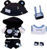 niannyyhouse 20cm Plush Doll Clothes Parkour Bear Set Loose Hat Coat Pants Backpack Vest Shoes Soft Stuffed Plush Toy Dress Up Accessories (20cm)
