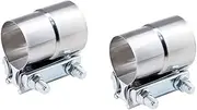 2 Inch Exhaust Clamp, Lap Joint Band Clamp Stainless Steel for Clamping 2" OD to 2" ID Pipes