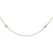 14K Two-Tone Polished And Textured Circles Necklace