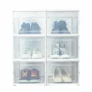 12pcs Clear Shoe Storage Boxes Shoe Container Organizer Foldable Stackable Cases