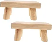 2Pcs Wooden Step Stool Lightweight Footstool for Smooth Edges Design for Kitchen Bathroom and Shoe Changing Portable Footstool for Safe Use