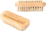 Healvian Wood Cleaning Brush Set Long Handled Scrubber Brush for Grout Pig Mane