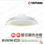 〖大同TATUNG〗★LED 15W 開關切換 三色溫 調光 崁燈 (黃光~白光~自然光)〖永光照明〗TATUNG-TL15W15DF