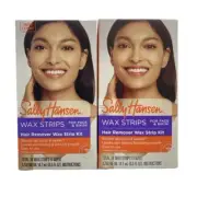 2 kit lot SALLY HANSEN HAIR REMOVER WAX STRIPS FOR FACE & BODY 34 STRIPS PER KIT