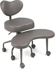 [Pipersong] Meditation Chair Plus, Cross Legged Chair with Wheels, ADHD Chair, Criss Cross Desk Chair with Lumbar Support and Adjustable Stool, Flexible Design for Fidgety Sitters, Gray