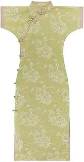 [JIMINISO] China Elegant Restoration Sense of Color Purple Green Qipao Dress Contrast Full Cardigan Jacquard Satin Cheongsam Female