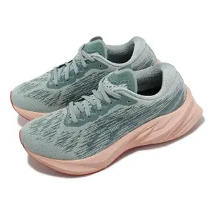 【asics 亞瑟士】慢跑鞋 Novablast 3 女鞋 綠 粉紅 彈力 緩震 路跑 運動鞋 亞瑟士(1012B288405)