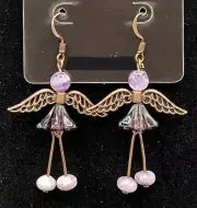 Fairy with Amethyst & Purple Glass Bead Earrings by Neanie-Bot