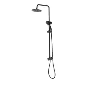 WELS 8" Rain Shower Head Set Rounded Dual Heads Faucet High Pressure Hand Held