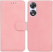 [SATURCASE] Case for Oppo A58 5G / A78 5G, Comfortable Touch PU Leather Flip Dual Magnet Wallet Stand Card Slots Protective Cover for Oppo A58 5G / A78 5G (Pink)