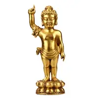 在飛比找樂天市場購物網優惠-黃銅浴佛釋迦牟尼太子佛佛像指天指地佛銅像擺件工藝品