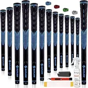 SAPLIZE Classic Rubber Golf Grips 13 Pack, High Feedback, Non-Slip, 13 Grips with Full Solvent Kit, Available in Standard/Midsize, CC01 Series