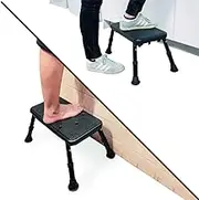 Pepe Bath Step 25.5 cm (up to 180 kg), Kitchen Caravan Step Stool, Sturdy Step Stool, Footstool, Bathroom, Foot Step Stool, Non-Slip Step Bath, Black