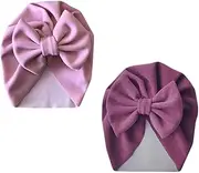 [FRCOLOR] 2 Pack Boys and Girls Warm Hat Baby Bowknot Hat Baby Bonnet Beanie Turban for Autumn Winter