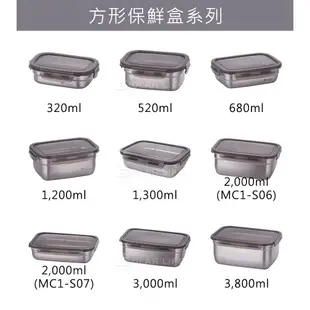 韓國Metal lock 方形不鏽鋼保鮮盒1200ml 露營野餐不銹鋼環保收納長方形大容量食物醃漬密封罐樂扣蓋便當飯盒