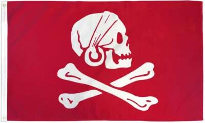 10 x "HENRY AVERY RED PIRATE" flag 3x5 ft polyester banner sign skull crossbones