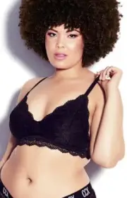 Bralette & Micro Hipster Set ⚫️ Size 22 CCX By City Chic Lace Soft Cup Bra