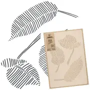 Reusable PLASTIC STENCIL Template 17.7x25.6" or 25.6x37.4" MODERN LEAVES OUTLINE