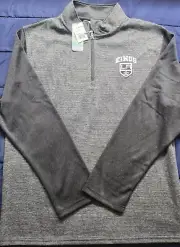 Mens NHL LA Kings Gray Quarter Zip Pullover Embroided Size L Official Merch