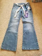 Jolt Jeans Light Blue Adjustable Waistband Ribbon Pants Jeans Girls 8
