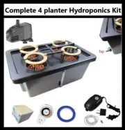 Hydroponic 4 Plant Complete DWC w/HALO Growing Kit System Grow Vegetable Fruits
