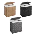 Laundry Basket 2 Section Dirty Clothes Hamper for Bedroom Nursery College