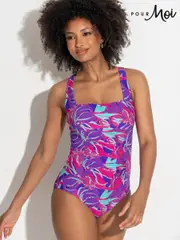 Pour Moi Aquaburst Blue Petite Santa Barbara Ruched Tummy Control Swimsuit (F72008) | $104