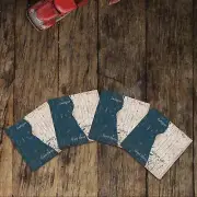 Ludington to Grand Haven, Michigan Shabby Blue Map |Drink Coaster Set