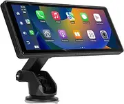 10.26in Touch Screen Carplay Android Auto Car Stereo, Car Play Navigation Voice Control Multimedia Player with Backup Camera, Mirror Link for iOS Android, Handsfree Call Music