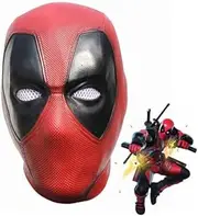 Cafele Red Hood Mask Deluxe Latex Full Head Helmet with Mesh Eye Game Cosplay Halloween Costume Accessory