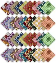 Soimoi Precut 10-inch African Floral Prints Cotton Fabric Bundle Quilting Squares Charm Pack DIY Patchwork Sewing Craft