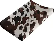 Wanyint Brown Cows Print Fashion Changing Pad Covers for Baby Boys and Girls,Ultra Soft Breathable Diaper Changing Table Covers-32''x16"-Newborn Essentials