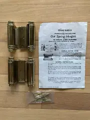 3" Polished Brass Double Acting Spring Hinge Set Cafe / Saloon Swinging Door